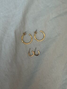 Gold Hoop Earrings Set - Women's Everyday Hoops